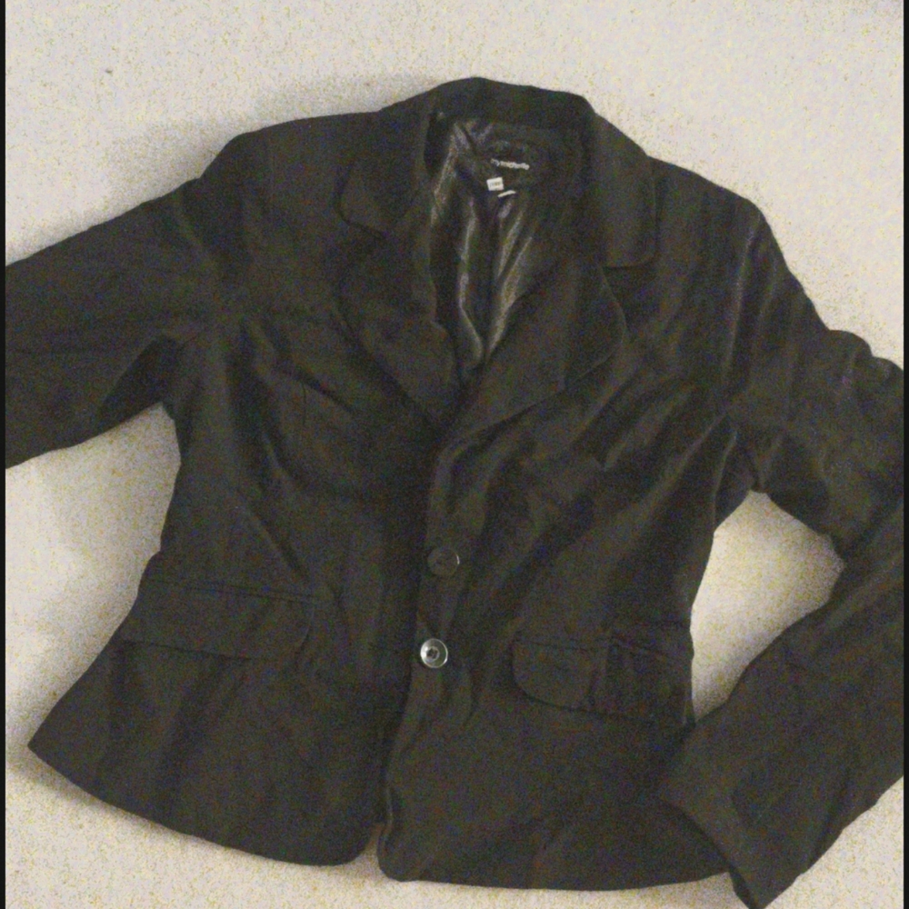Collared Button Down Black Blazer